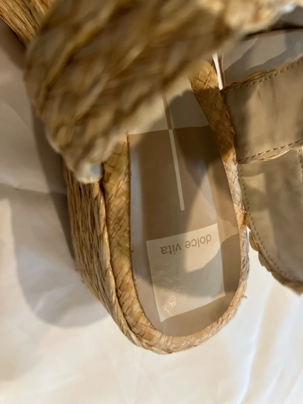 Dolce Vita Natural Braided Platform Espadrille Sandals - Picture 4 of 7
